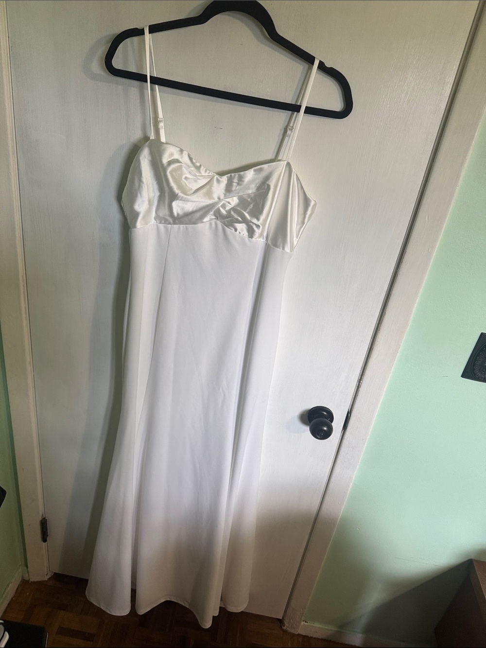 Lulu's White Satin Bust Maxi Slip Dress